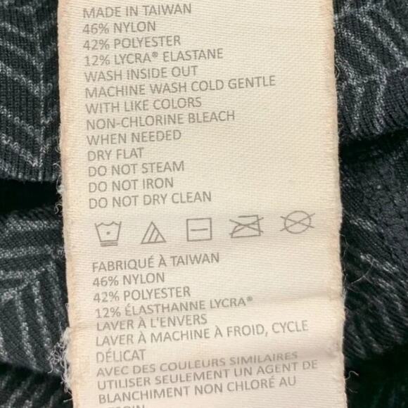 Prana Cropped Leggings Womens Black Gray Geometric Stretch Compression sz medium - Picture 3 of 5